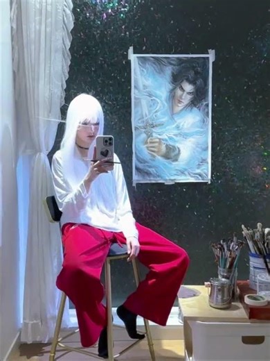 Draw a picture of Chen Ping an in my heart with oil painting. Everyone wants to S him. Tia