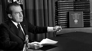 On a White House tape dated August 9, 1971, Chief of Staff H. R. Haldeman briefs President Richard Nixon in the Oval Office on the opening of The John F. Kennedy Center for the Performing Arts and the premiere of Leonard Bernstein's MASS, which he describes as "a sort of everything's-gone-wrong kind of thing." He recommends that the president not attend the opening because of MASS's political themes. Tape 557, Part 2 (557b) Date: August 9, 1971 Time: 8:52 am - 11:47 am Location: Oval Office Cour