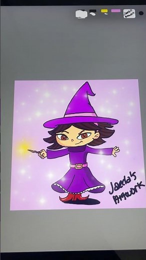 Drawing june from little Einsteins as a witch #halloween #drawloween #drawloween2024