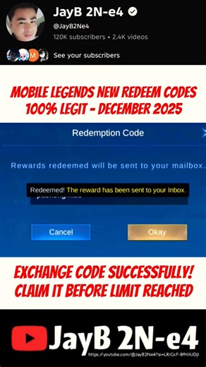 Legit! mobile Legends Redeem Codes December 2025 - Claim it before limit reached #mlbbdiamondscode