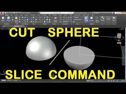 How to Cut a Sphere in Half in AutoCAD using Slice command