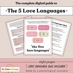 Love Languages Printable Guide | 5 Love Languages Quiz   Relationship Workbook | Couples Therapy PDF - Etsy
