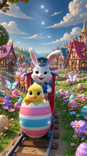 Cute Bunny Train Adventure 🐰🚂 | Magical Easter Village 🌸