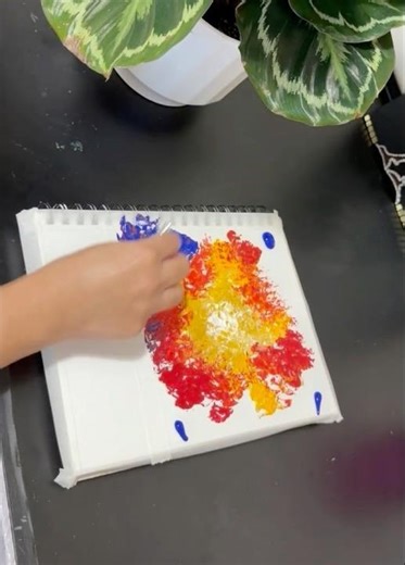 Easy beginner painting with aluminum foil