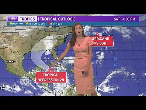 Saturday evening update: TD 28 forms expected to be Tropical Storm Zeta