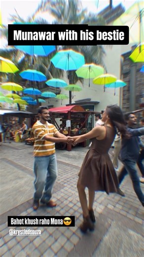 Munawar Faruqui with his best female friend krystle dsouza wishing birthday