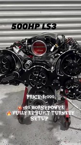 🔥 LS3 6.2L 500HP Turnkey Engine 🔥 This fully built LS3 is ready to drop into your next project. ✔️ 92mm throttle body ✔️ Clean black pulley kit ✔️ Tuned for power and reliability DM for pricing or build your own! #lsswap #Ls3 #lsnation #viral #fypシ | 350 Engine Rebuild