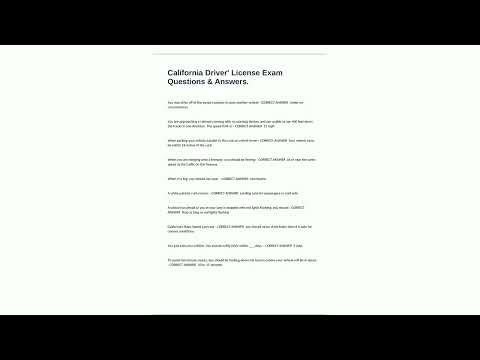 California Driver License Exam Questions Answers51