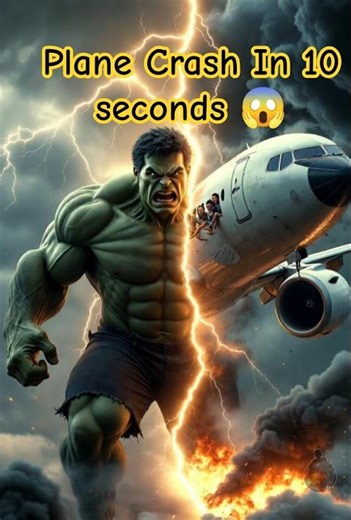 Plane Crash in 10 Seconds… Hulk Saved Everyone! 😱#shorts#hulk#viralshorts#hero#rescue#hulkstory