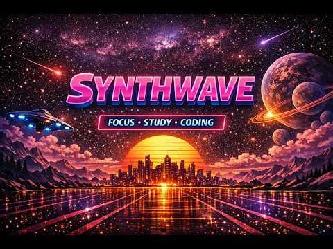 8 HOURS | Synthwave | Focus, Study, Coding, Deep Work
