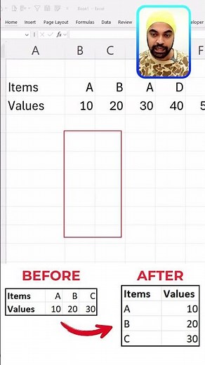 Instantly Transpose Data in Excel 🤯