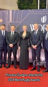 Princess Charlene is a regular at the World Rigby Awards, but this year she knocked it out of the park with her Alexander McQueen tuxedo gown with an embellished bustier. Do you like this look? | The Royal Couturier