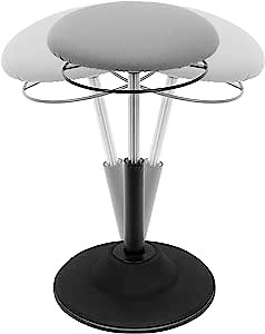 Mount-It! Height Adjustable Wobble Stool - Ergonomic Standing Desk Chair for Office, Wobble Stools for Classroom Seating Ergonomic Stools, 360° Swivel & Rocking Motion - Foam Padded, Non-Slip in Black