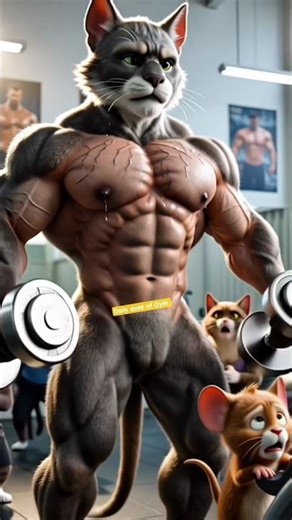 Tom the Bodybuilder Cat – Epic Gym Transformation | Ultra-Realistic 3D Cartoon”