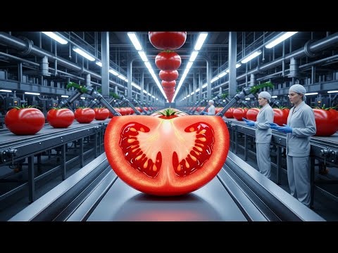 Inside the Modern Tomato Factory: From Field to Table (The Whole Process)