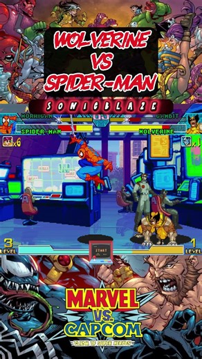 WOLVERINE finishes SPIDER-MAN in Marvel vs Capcom 🐺🕸️
