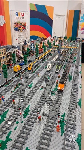 Horizon Express Passengers Train on my 20sqm LEGO City diorama #legotrain #legorailyard #legocity