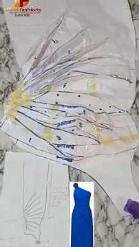 One-Shoulder Drape Gown Pattern Drafting | How to Turn Darts into Drapes|Asymetric Neckline #shorts