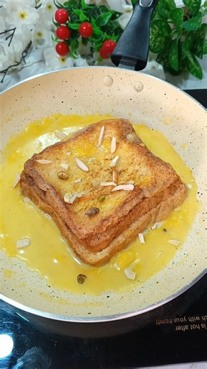 Custard Bread Pudding Recipe | Milk Powder Sweet | dessert recipes #shorts​#sweet​ #custard​#recipe​