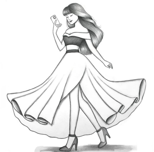 How to draw a beautiful girl walking || Pencil Sketch for Beginners || Girl Drawing #draw #drawing #artist #pencil #easydrawing | Drawingneelu