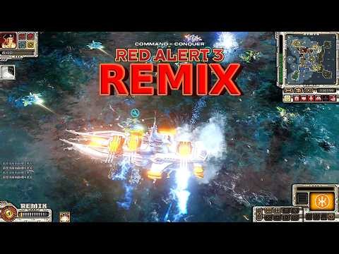Red Alert 3 Remix MOD Rising Sun 4v4 Gameplay | Powerful Naval Units!