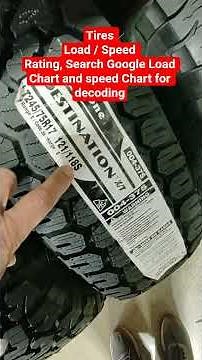 Tires Load and Speed rating #automobile #tires