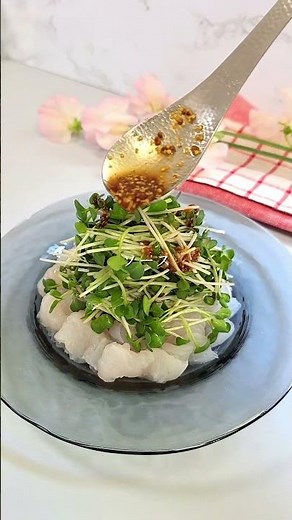 【お刺身のカルパッチョ🐟】ぽん酢×粒マスタードでさっぱりでもちゃんと大人のコク仕上げの熱々ガーリックオイルで香りが立ってワインが止まらない前菜に今日のお刺身、これにしてみて✨#簡単レシピ #刺身