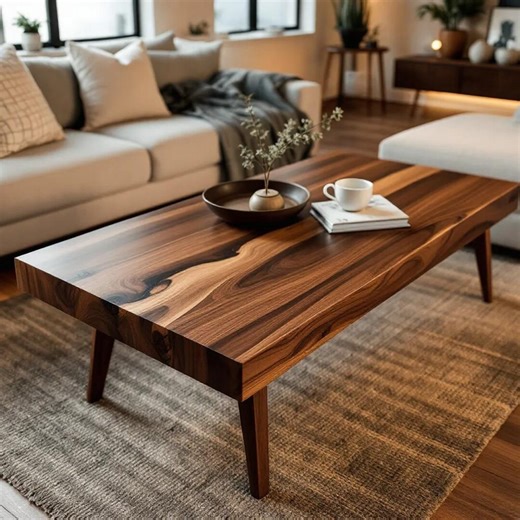 Handcrafted Walnut Log Coffee Table, Modern Wood Design - Etsy