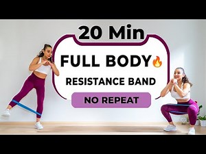 20 MINUTE FULL BODY RESISTANCE BAND WORKOUT - NO REPEAT - MINI BAND TOTAL BODY - LOOP BAND TRAINING