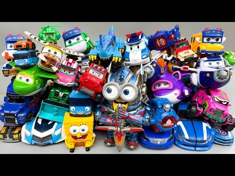 Collection Transformers Carbot Tobot Optimus Prime, TOBOT V Police, Super Wings, Robocar Poli Rescue