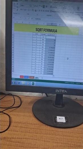 Day - 4 square root formula, #excel #skill # basic excel #computer #learn together #studyeveryday