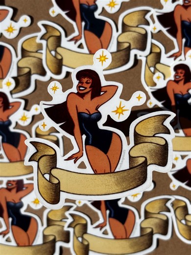 Pinup Girl Waterproof Sticker - Etsy