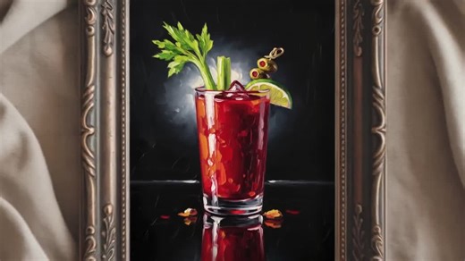 Bloody Mary Impasto Painting | Printable Cocktail Art | Brunch Drink Digital Download, Bar Cart & Kitchen Wall Decor - Etsy