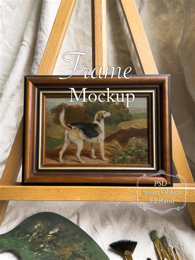Rustic Easel Mockup, Wooden Horizontal Frame, Horizontal 3:2 Ratio, 4x6, 8x12, PSD Smart Object - Etsy