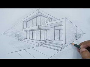 Drawing Modern Houses Easy | 2 Point Perspective Tutorial