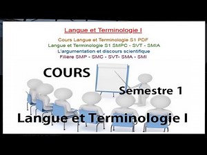 01- Langue et Terminologie S1 (SMPC - SVT - SMIA) - plan du cours // بالدارجة