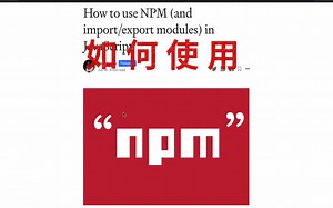 如何使用npm