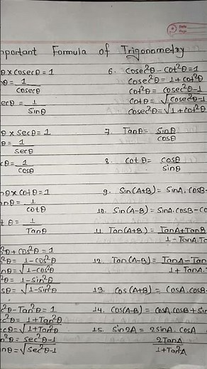 sub; opt. math class; 10 topic;trigonometry (formula) follow for more