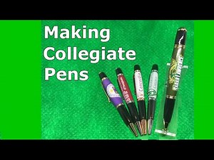 Making Collegiate Pens with label casting blanks ASMR