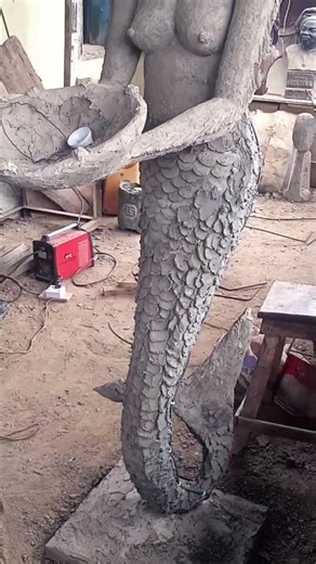 mermaid sculpture(3D)#skulpture #new #art, please subscribe 🙏 like 😘