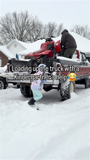 Smithco on Instagram: "Don't worry, she helped me ride the quads! Some snowmageddon / snowpocalypse '26 shenanigans, follow for more! #parenting #atv #snow #classictruck #ford"