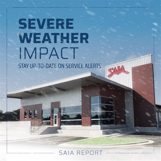 At Saia, the safety of our employees, our customers and their freight, and our communities is paramount, especially during severe weather. Our team continuously monitors weather conditions with the goal of keeping employees safe and our customers informed. Follow the link to stay up-to-date on potential service impacts. https://bit.ly/4oOq6EN #saialtlfreight | Saia LTL Freight