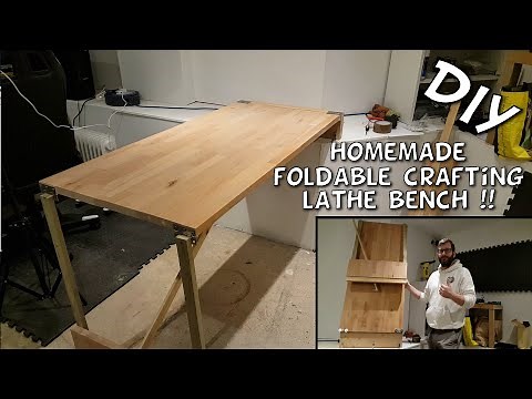 Homemade Foldable Crafting Table Build | Lathe Bench | DIY