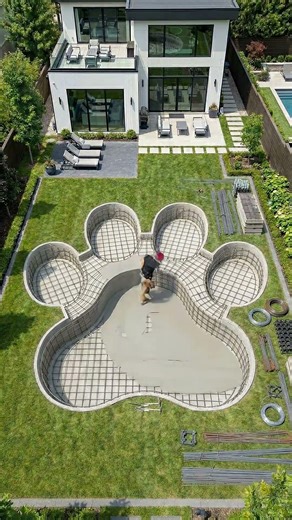 I Turned My Entire Backyard Into a Giant Paw-Shaped Pool