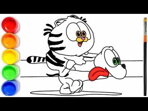 How to draw Garfield and Odie Step By Step