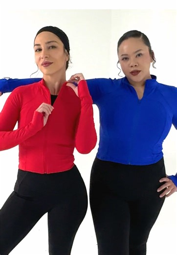 ✨ Meet the Phantom Waist Jacket✨ The perfect mobility top equipped with… ✔️ Thumbholes ✔️ Body contour fit ✔️ 2-way zipper ✔️ Waist length zip up Do you prefer waist length or hip length?