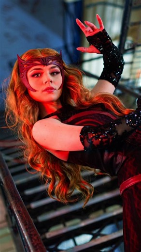 Scarlet Witch Cosplay ❤️ Rew_Cosplay Unleashes Chaos Magic! #Shorts #marvel #wandamaximoff #wanda