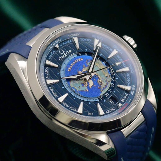 FSOT: Omega Seamaster Aqua Terra Worldtimer Blue Dial...