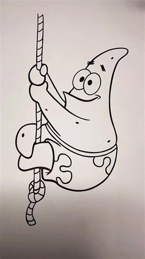Drawing Patrick Star: Easy Coloring and ASMR Experience