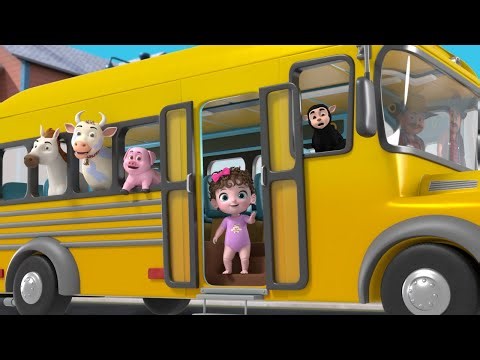 Wheels On The Bus With Animals | Nursery Rhymes & Baby Songs | Sim Sim Kids